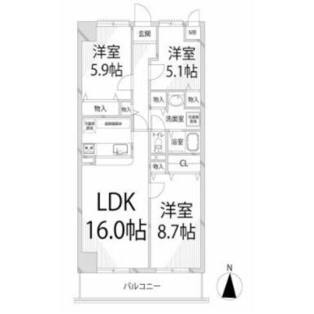 キャッスルコート東辻井の物件間取画像